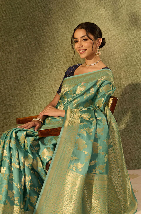 Green Pure Viscose Woven Saree