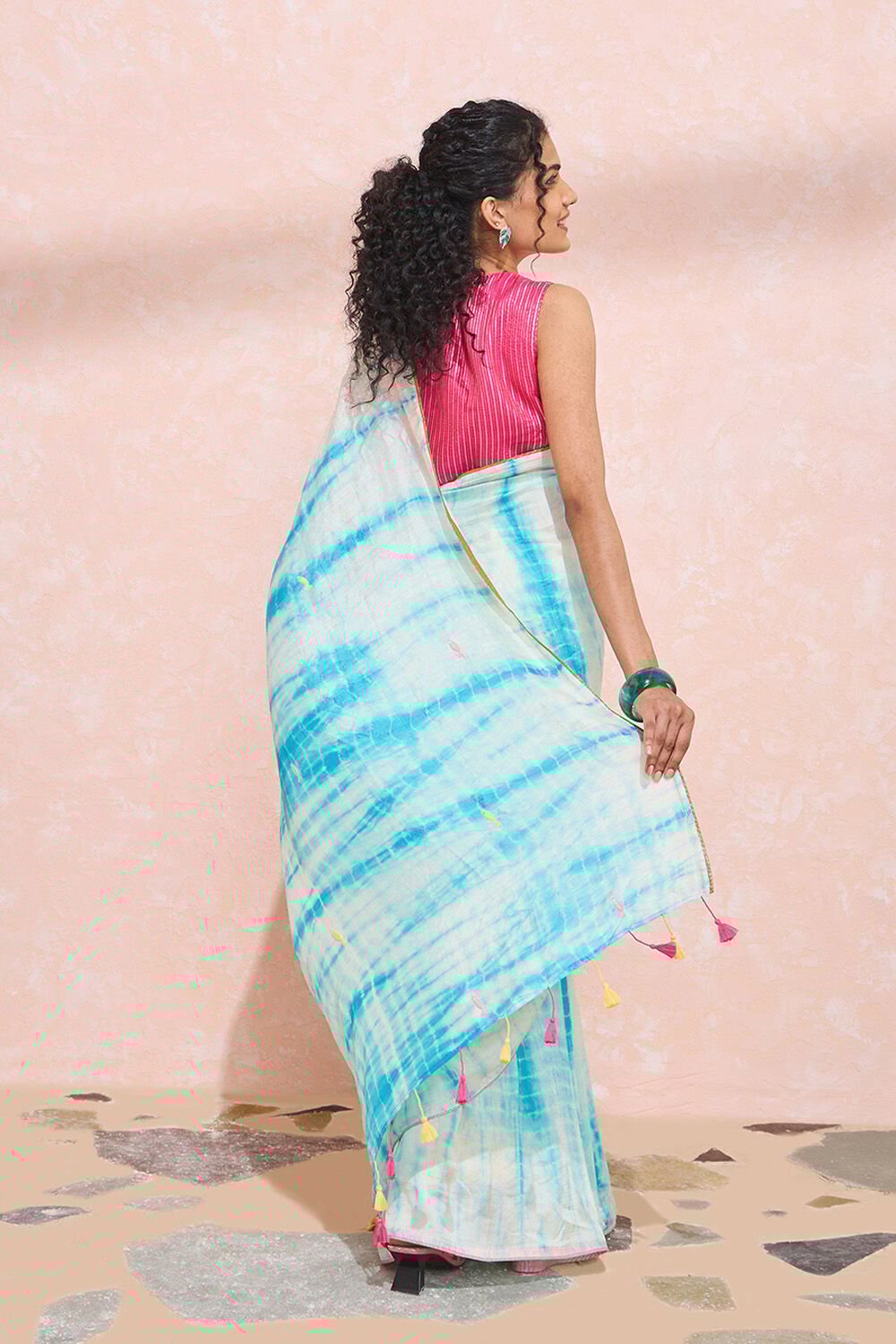 Light Blue Murshidabad Pure Silk Embroidered Saree image number null