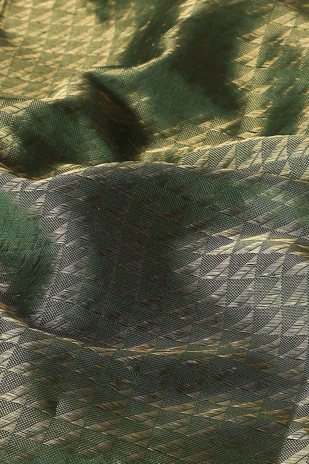 Dark Green Pure Silk Maheswari Saree image number null