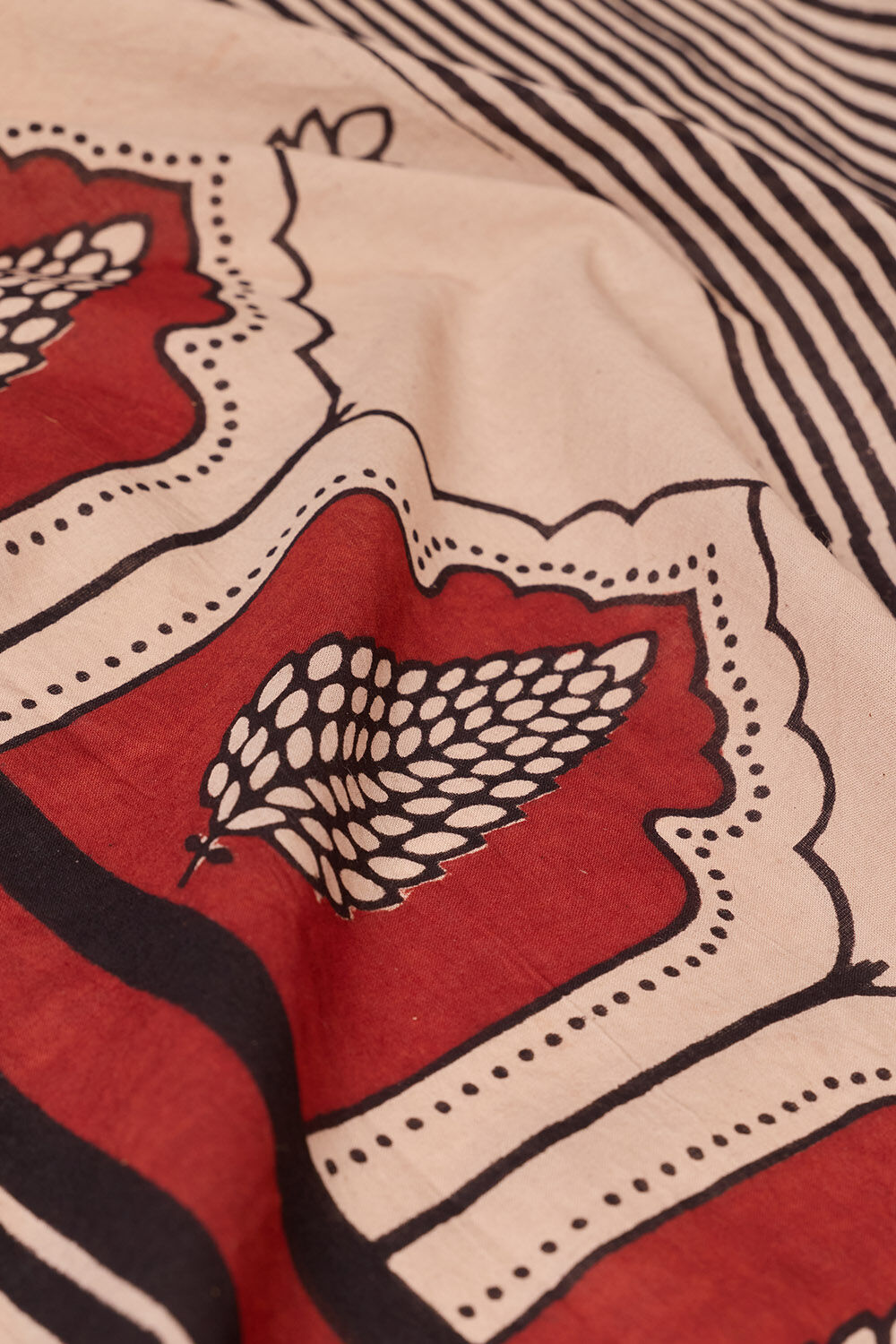 Black Rajasthan Pure Cotton Bagru Block Printed Saree image number null
