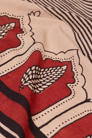 Black Rajasthan Pure Cotton Bagru Block Printed Saree thumbnail image number null