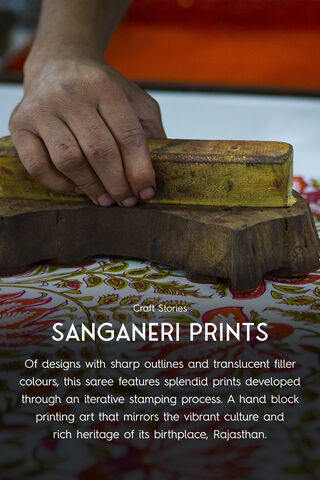 Beige Sanganeri Block Printed Pure Cotton Kurta thumbnail image number null