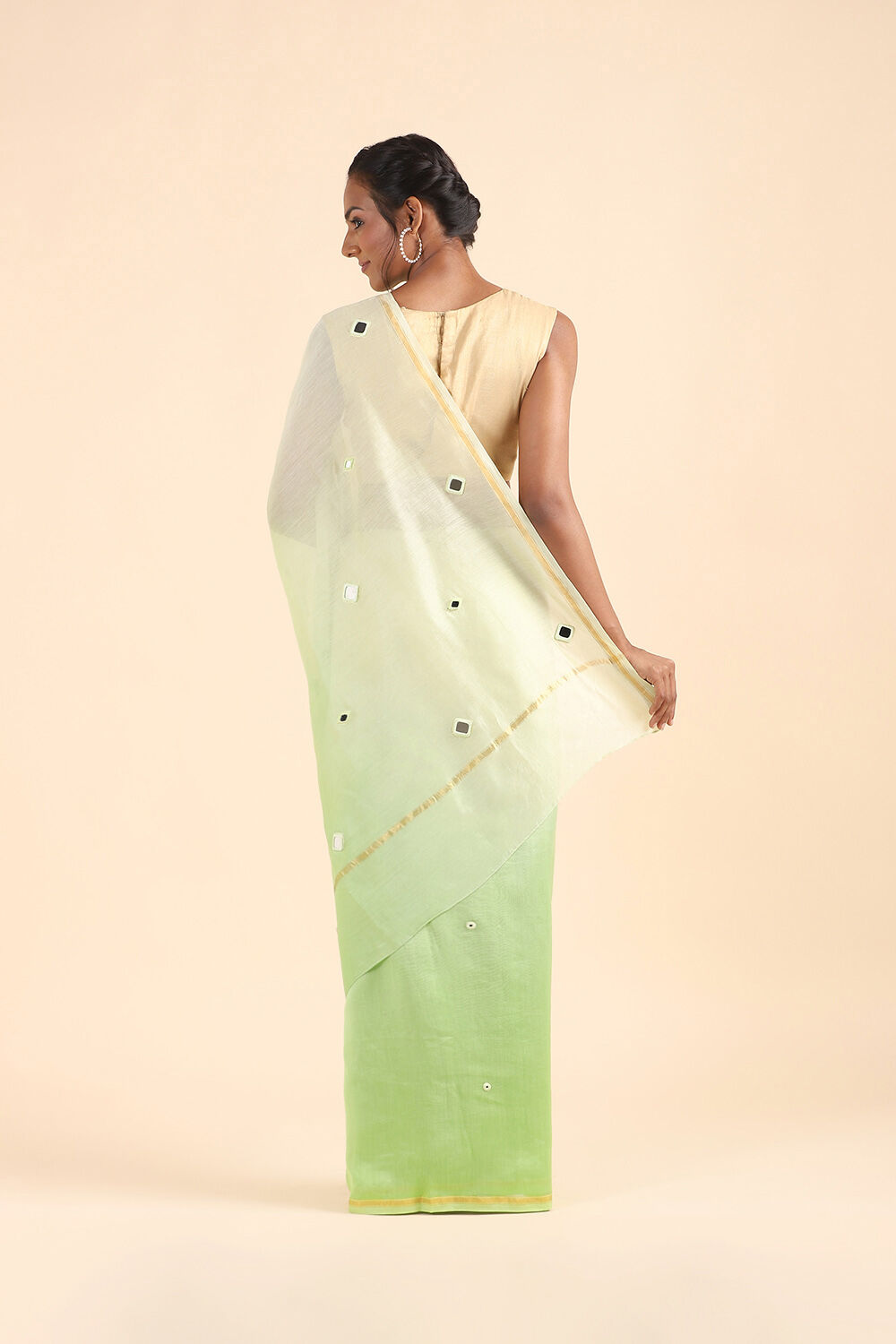 Light Green Pure Silk Cotton Embroidered Saree image number null