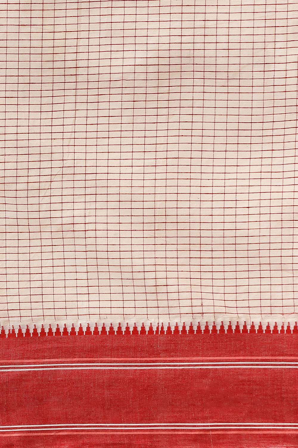 Off White Pure Cotton Naranyanpet Saree image number null