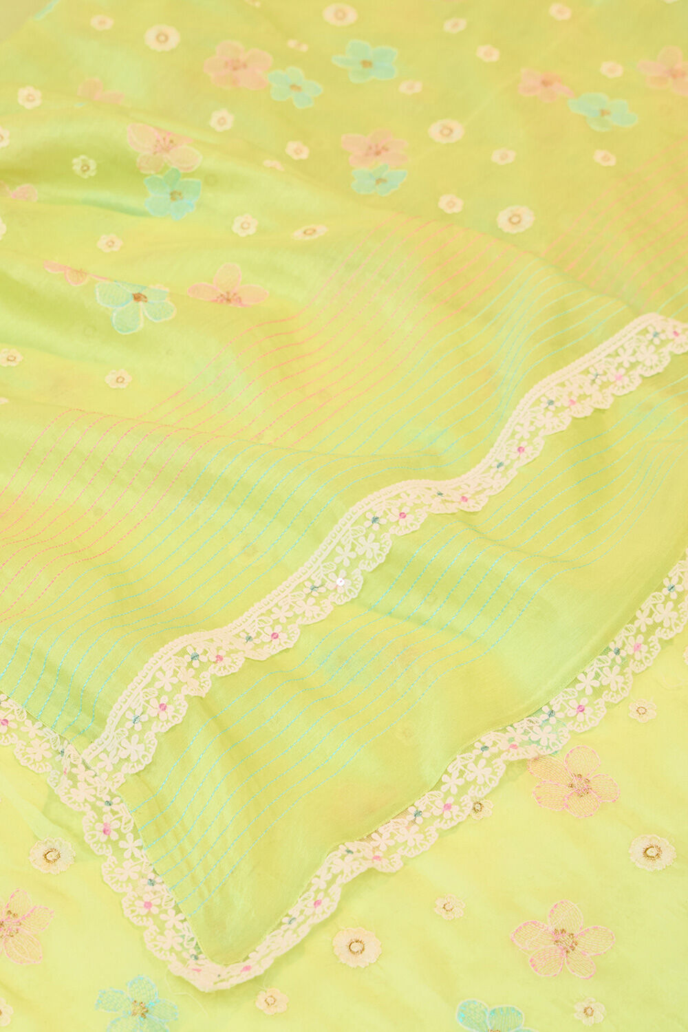 Light Green Bengal Pure Silk Cotton Embroidered Saree image number null