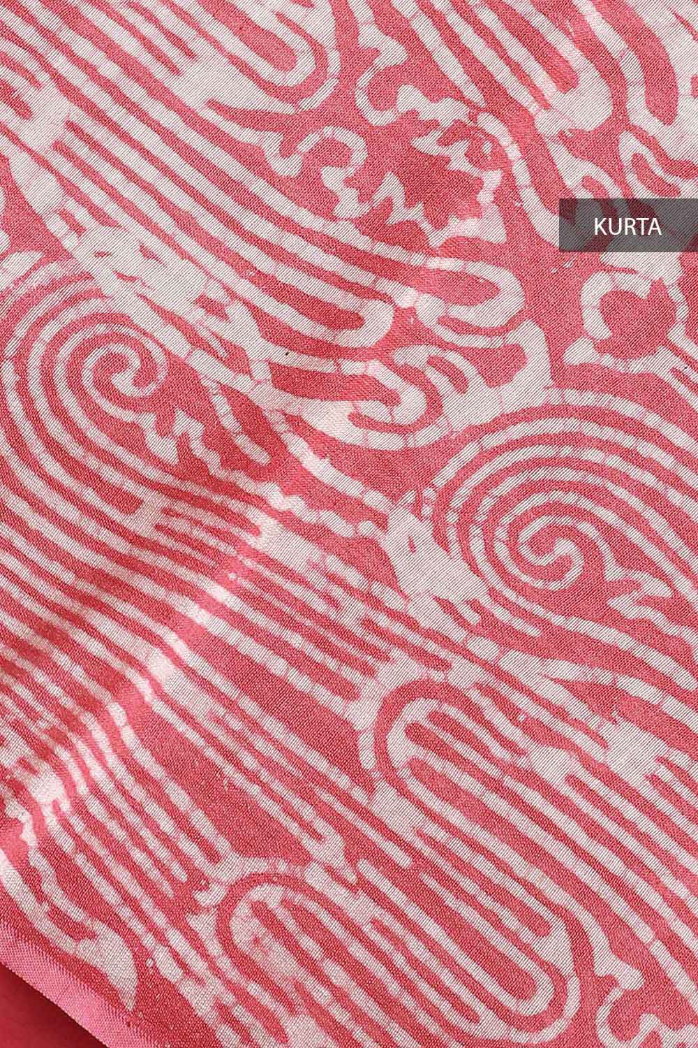 Pink Silk Cotton Block Printed Unstitched Suit Set image number null