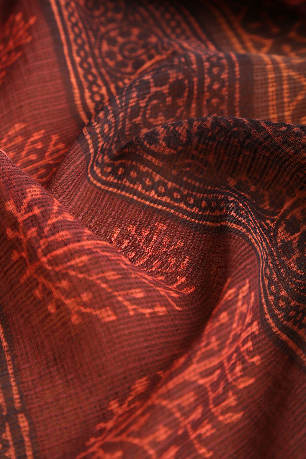 Brown Printed Pure Cotton Suit Set image number null