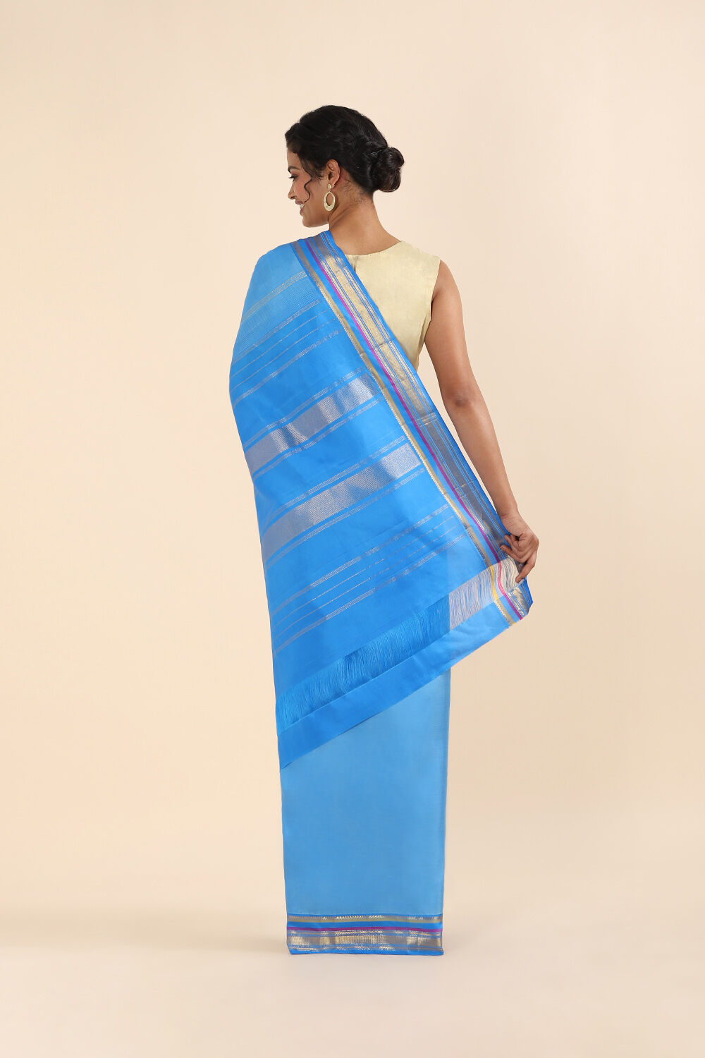 Blue Pure Silk Kanjivaram Saree image number null