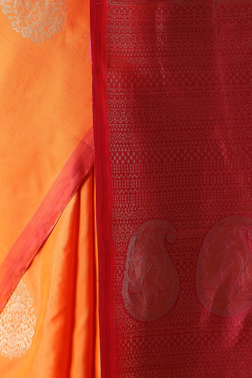 Orange Pure Silk South Saree image number null