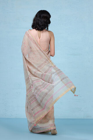Pink Rajasthan Block Printed Pure Silk Cotton Saree thumbnail image number null