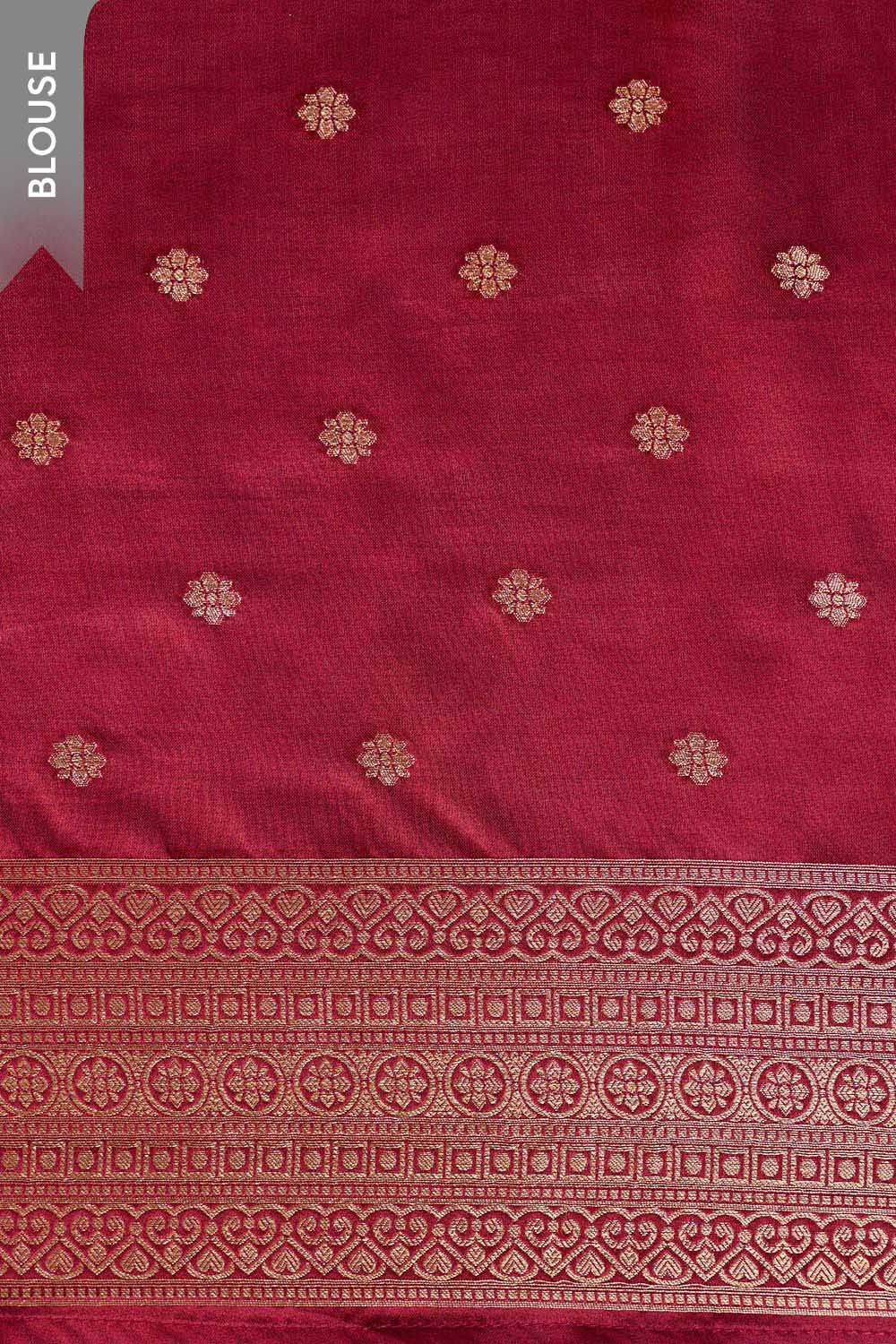 Dark Red Woven Pure Viscose Saree image number null