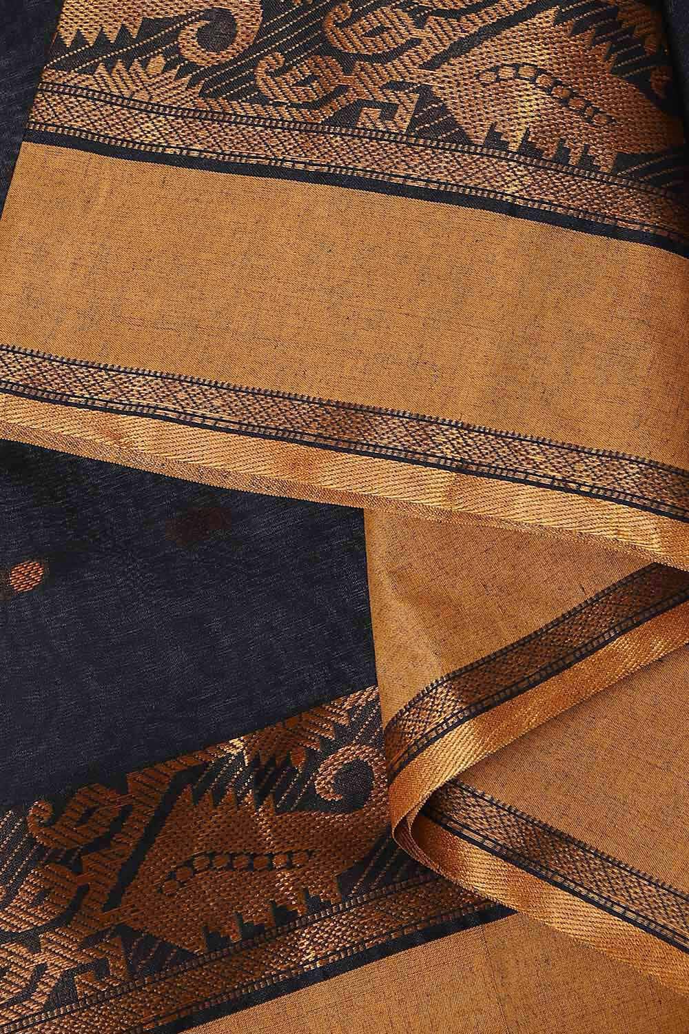 Black Pure Cotton Bengal Saree image number null