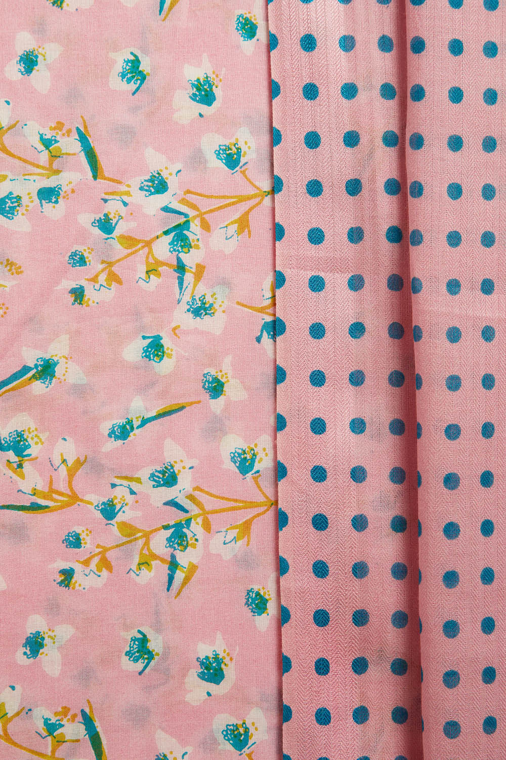 Pink Screen Printed Pure Cotton Unstitched Suit Set image number null