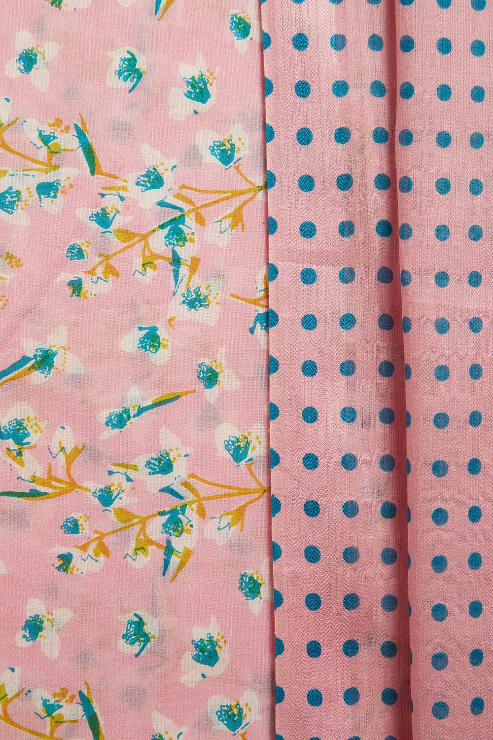 Pink Screen Printed Pure Cotton Unstitched Suit Set image number null