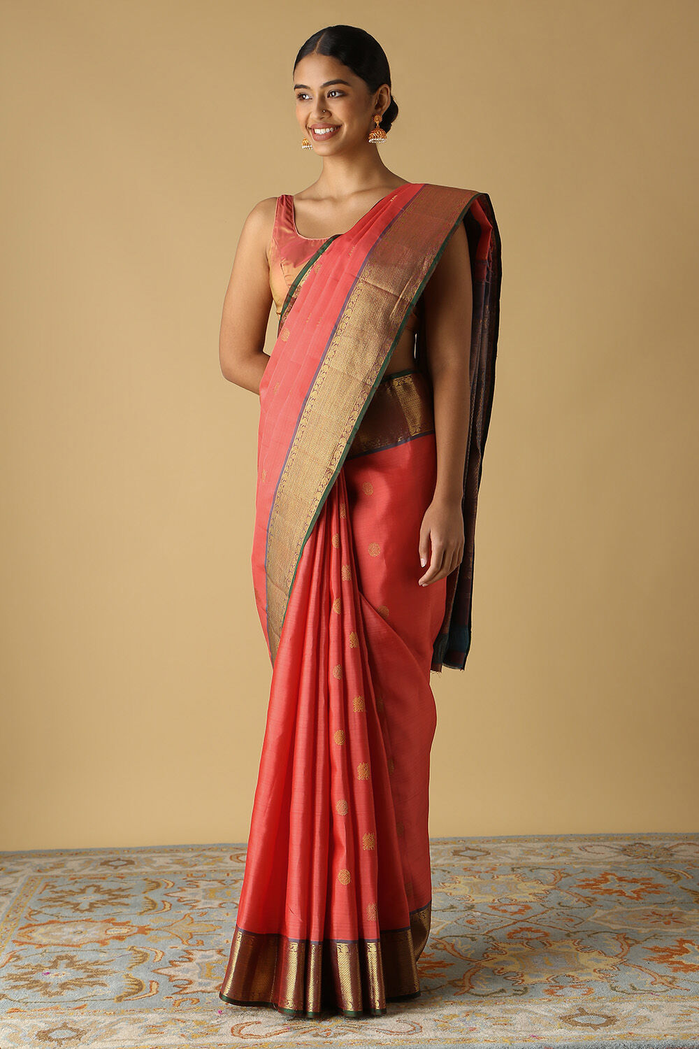 Pink Pure Silk Kanjivaram Saree image number null