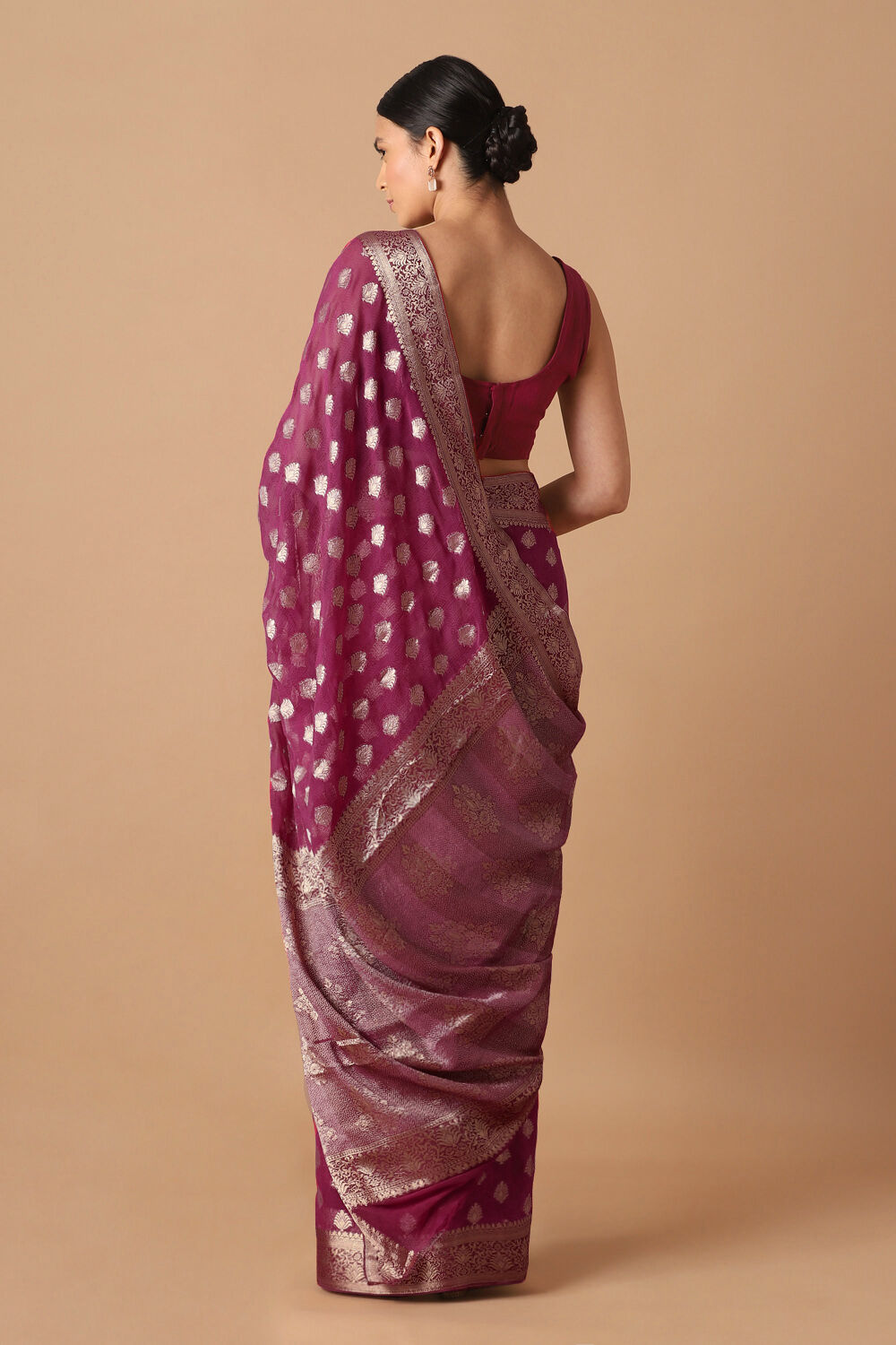 Pink Viscose Pure Georgette Banarasi Saree image number null