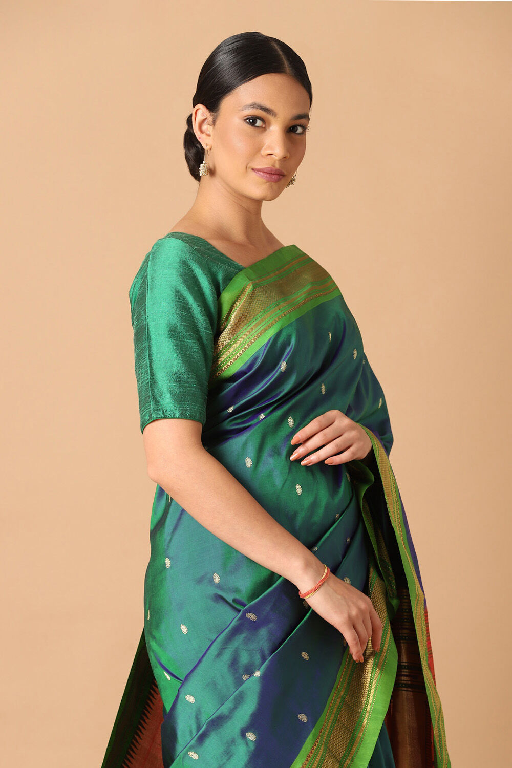 Blue Pure Silk Paithani Saree image number null