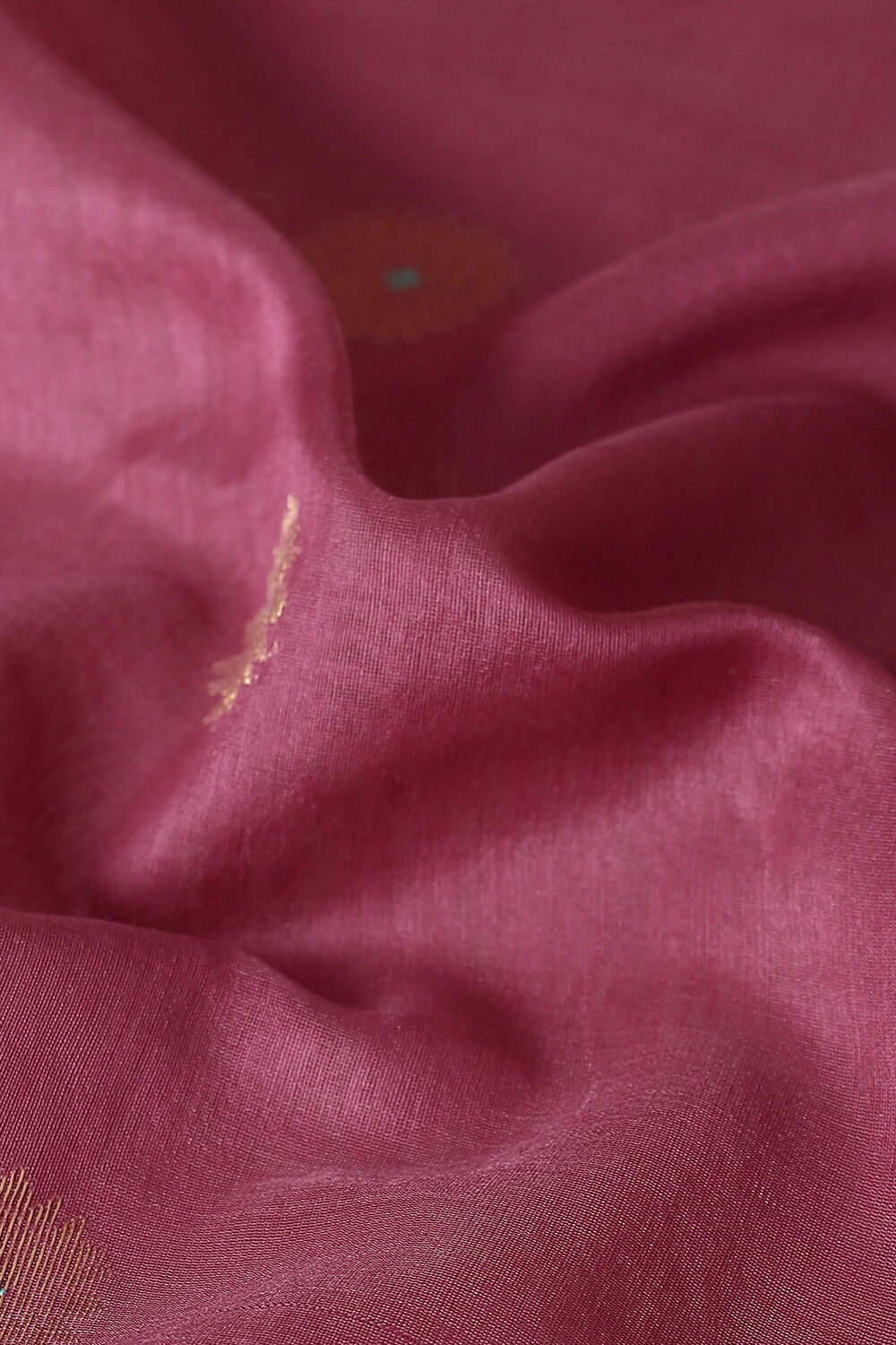Dark Pink Pure Silk Cotton Chanderi Saree image number null