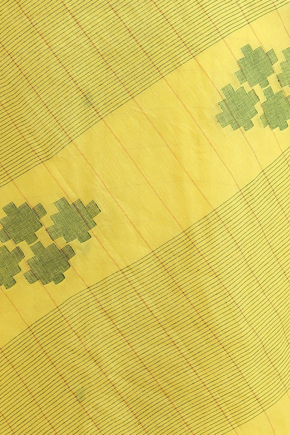 Yellow Pure Cotton Jamdani Saree image number null