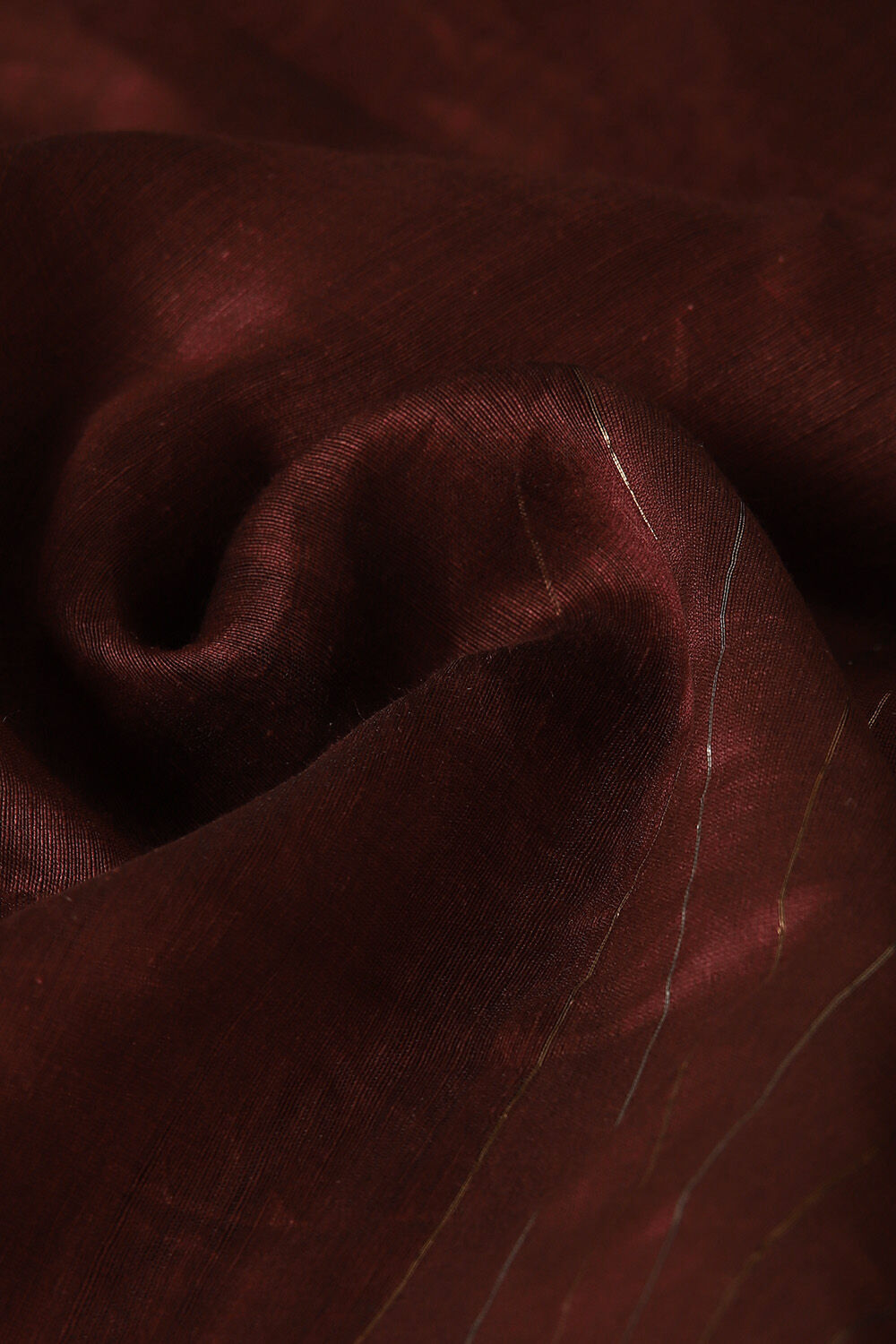 Dark Red Pure Silk Linen Jamdani Saree image number null