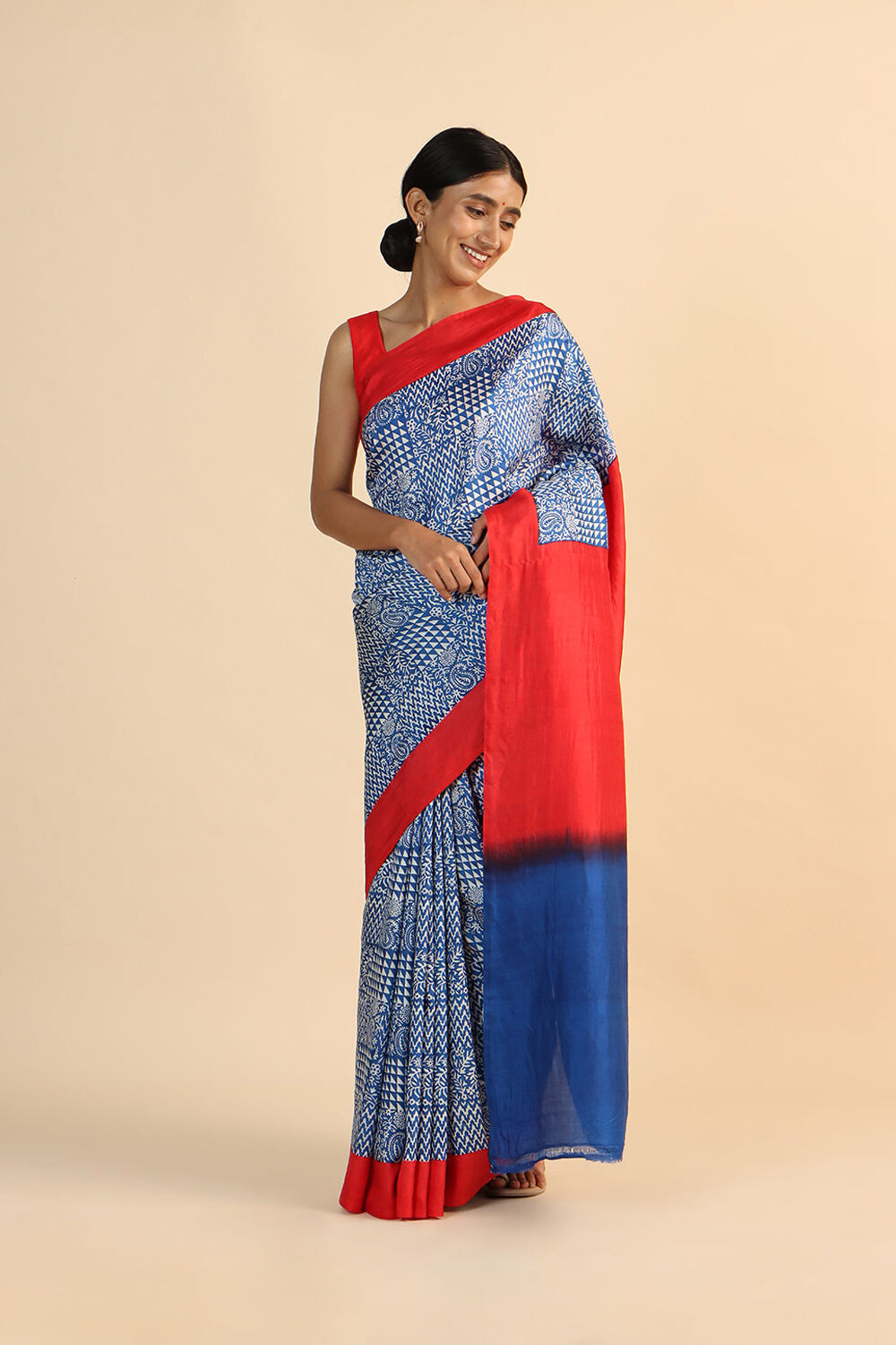 Multicolored Pure Silk Printed Saree image number null