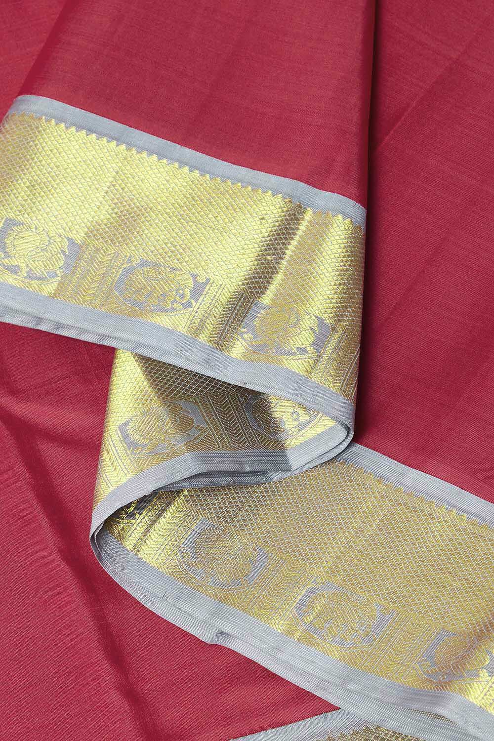 Red Pure Silk Kanjivaram Saree image number null