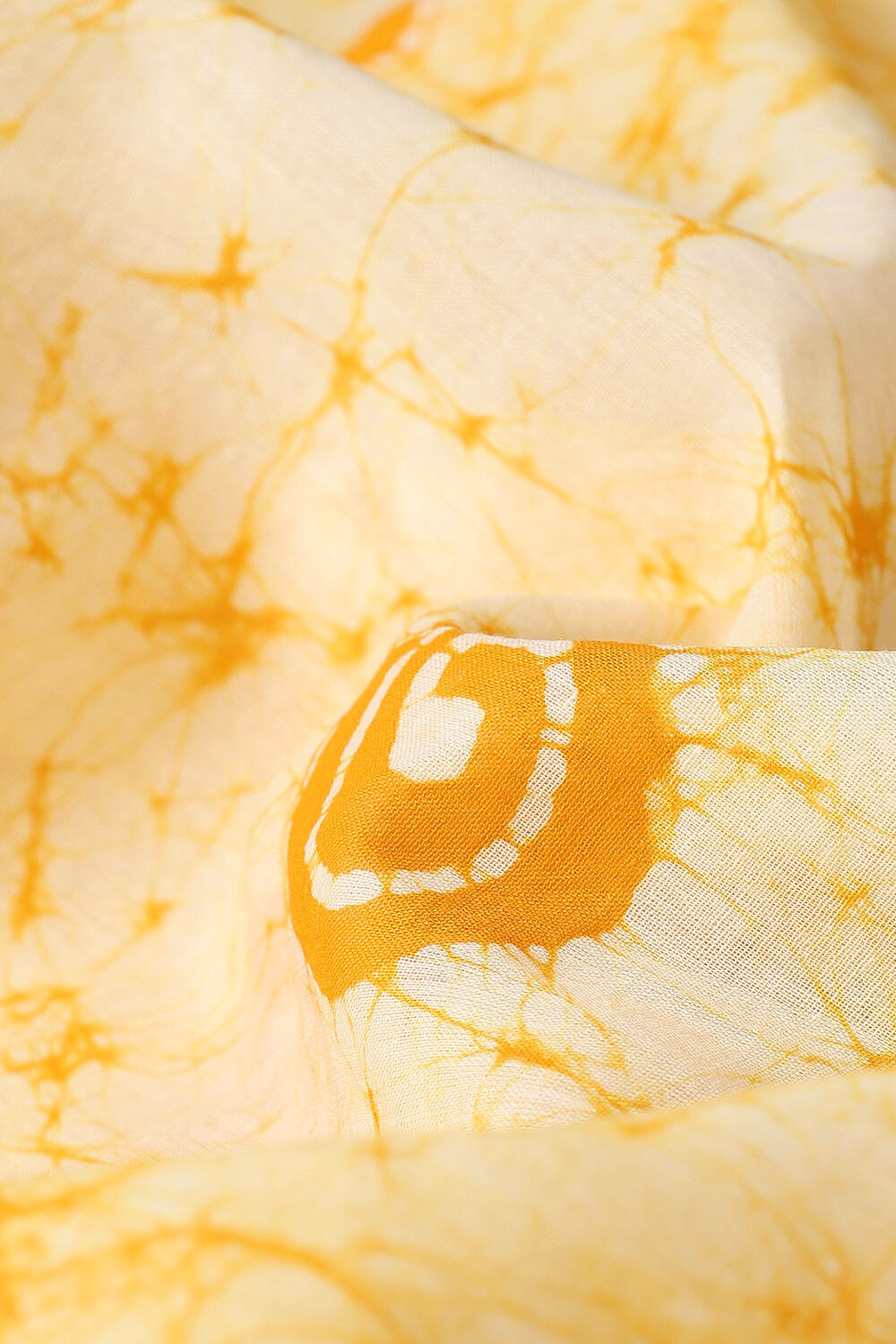 Light Pure Yellow Cotton Batik Saree image number null