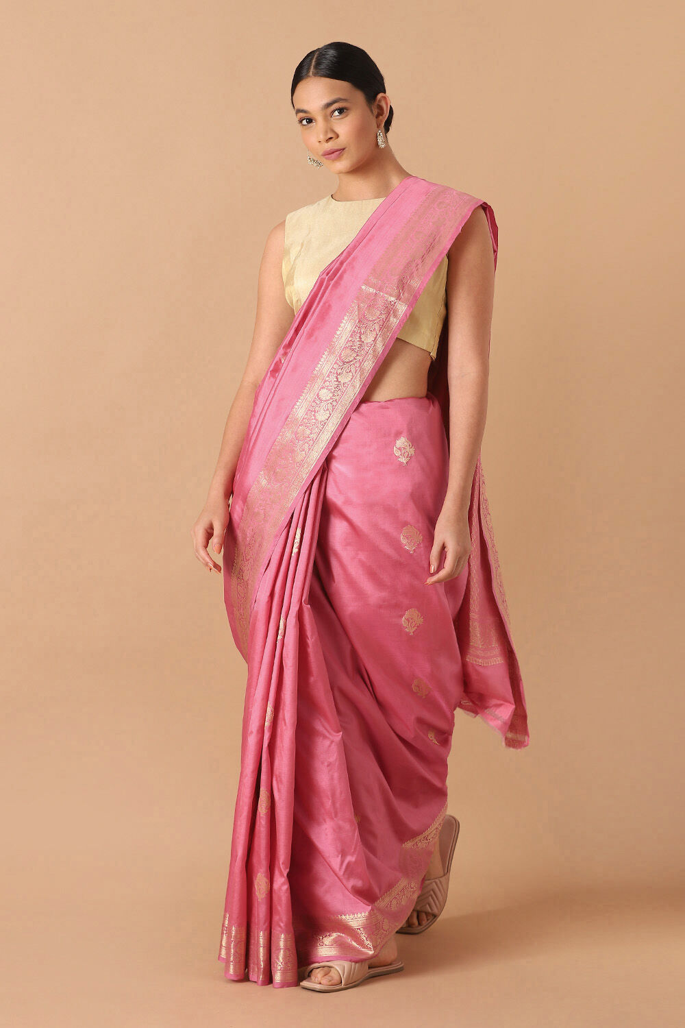 Pink Pure Silk Banarasi Saree image number null
