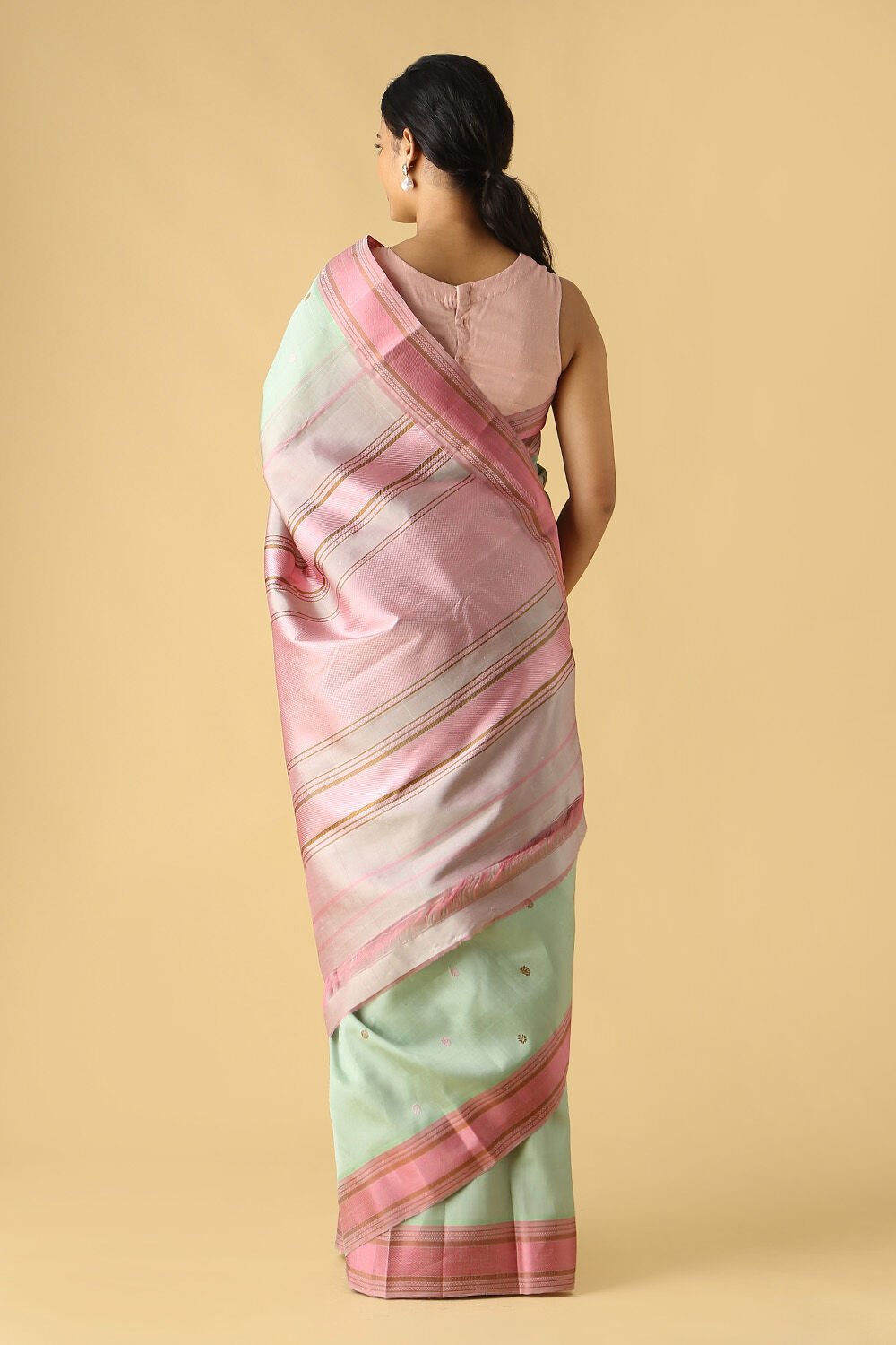 Light Green Pure Silk Kanjivaram Saree image number null