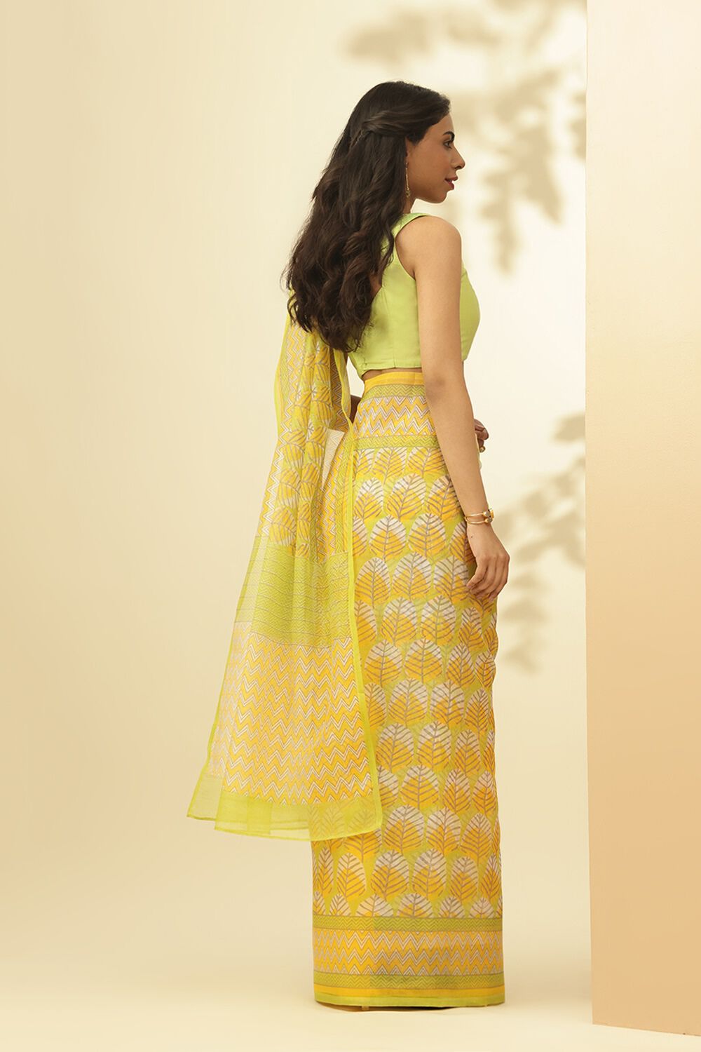 Green Screen printed Pure Silk Cotton Saree image number null