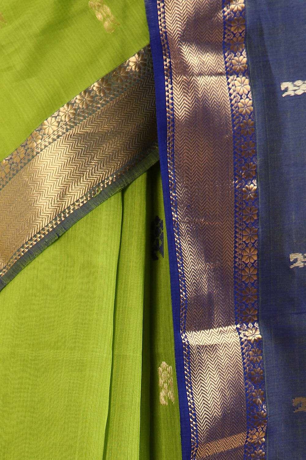 Green Pure Silk Cotton Maheswari Saree image number null