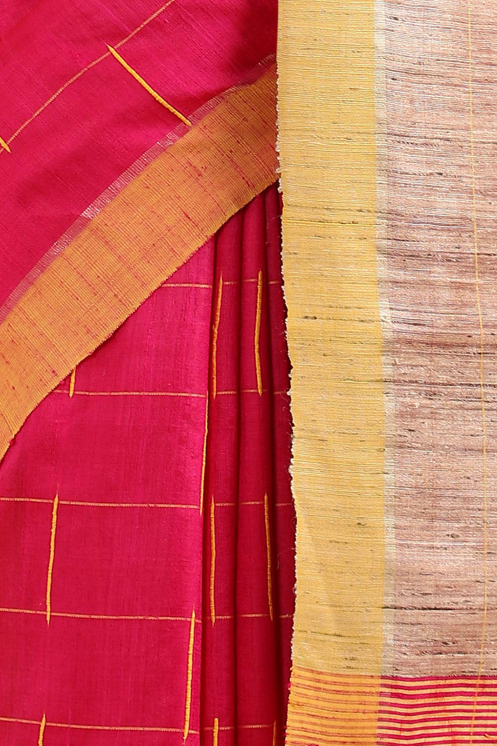 Pink Pure Tussar Silk Bhagalpuri Saree image number null
