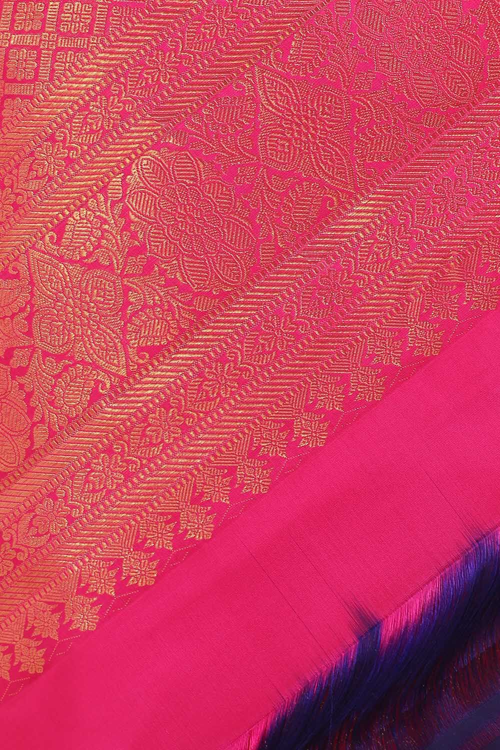 Dark Pink Pure Silk Kanjivaram Saree image number null