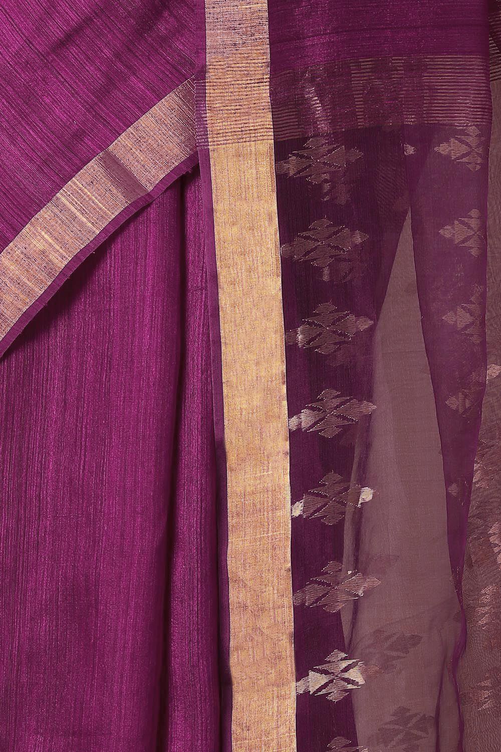 Violet Pure Silk Vanya Bengal Saree image number null
