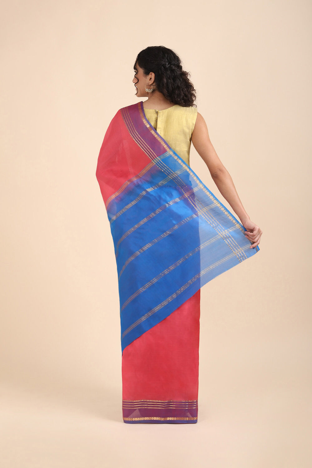 Light Orange Pure Soft Silk Saree image number null