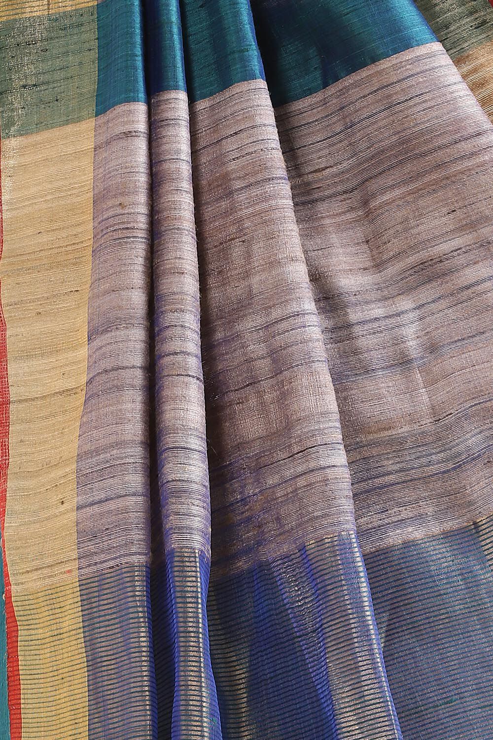Green Pure Tussar Silk Bhagalpuri Saree image number null