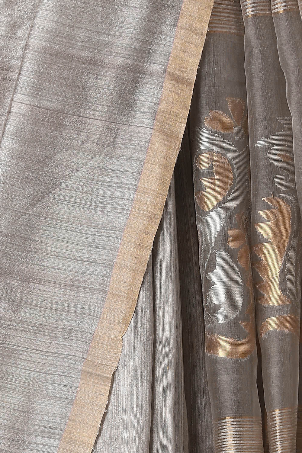 Grey Pure Silk Vanya Bengal Saree image number null