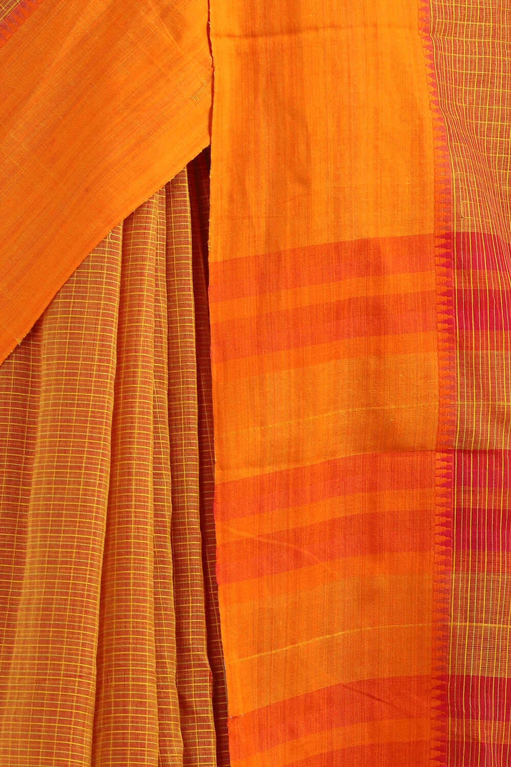 Orange Pure Cotton Naranyanpet Saree image number null