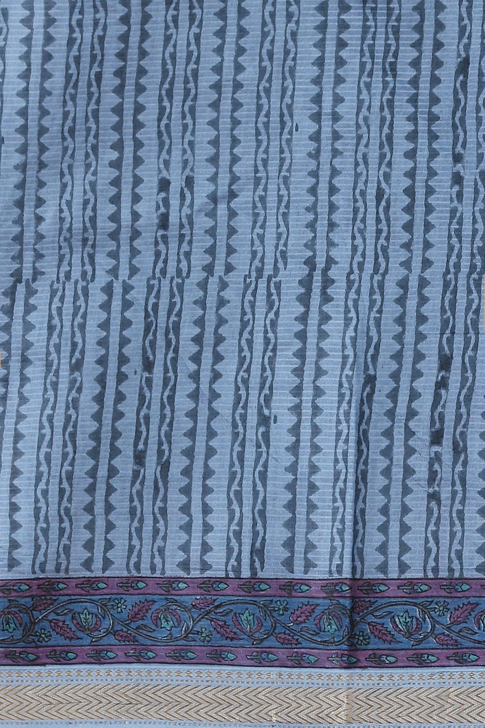 Blue Pure Silk Cotton Sanganeri Printed Saree image number null