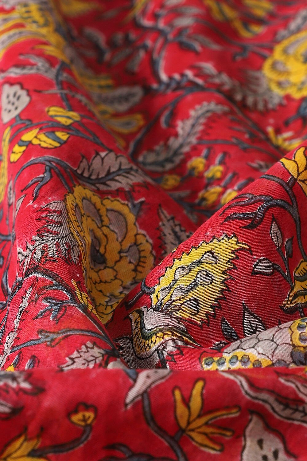 Dark Pink Pure Silk Cotton Sanganeri Printed Saree image number null