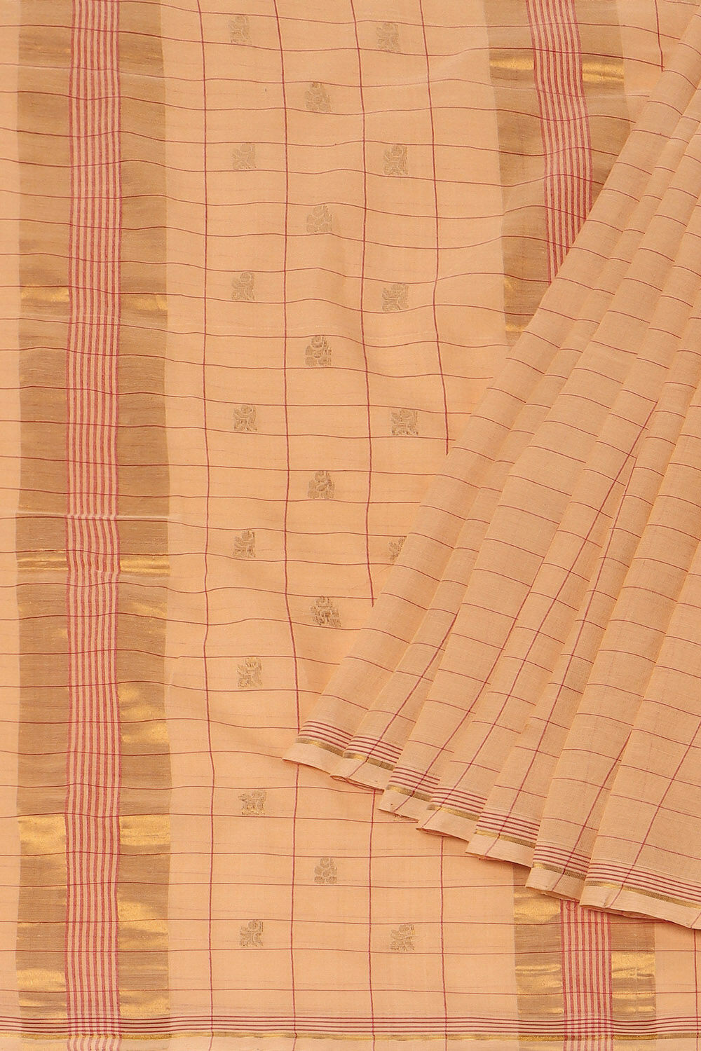 Beige Pure Cotton Venkatgiri Saree image number null