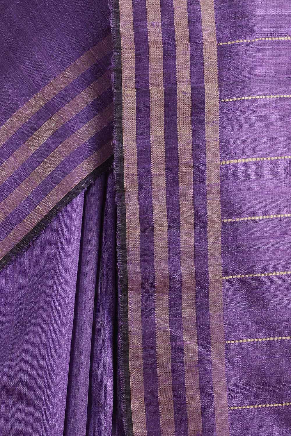 Violet Pure Tussar Silk Bhagalpuri Saree image number null