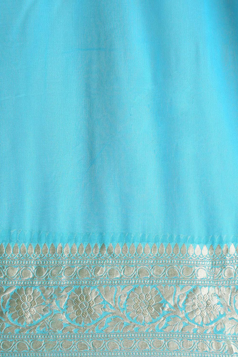 Light Pure Green Georgette Banarasi Saree image number null