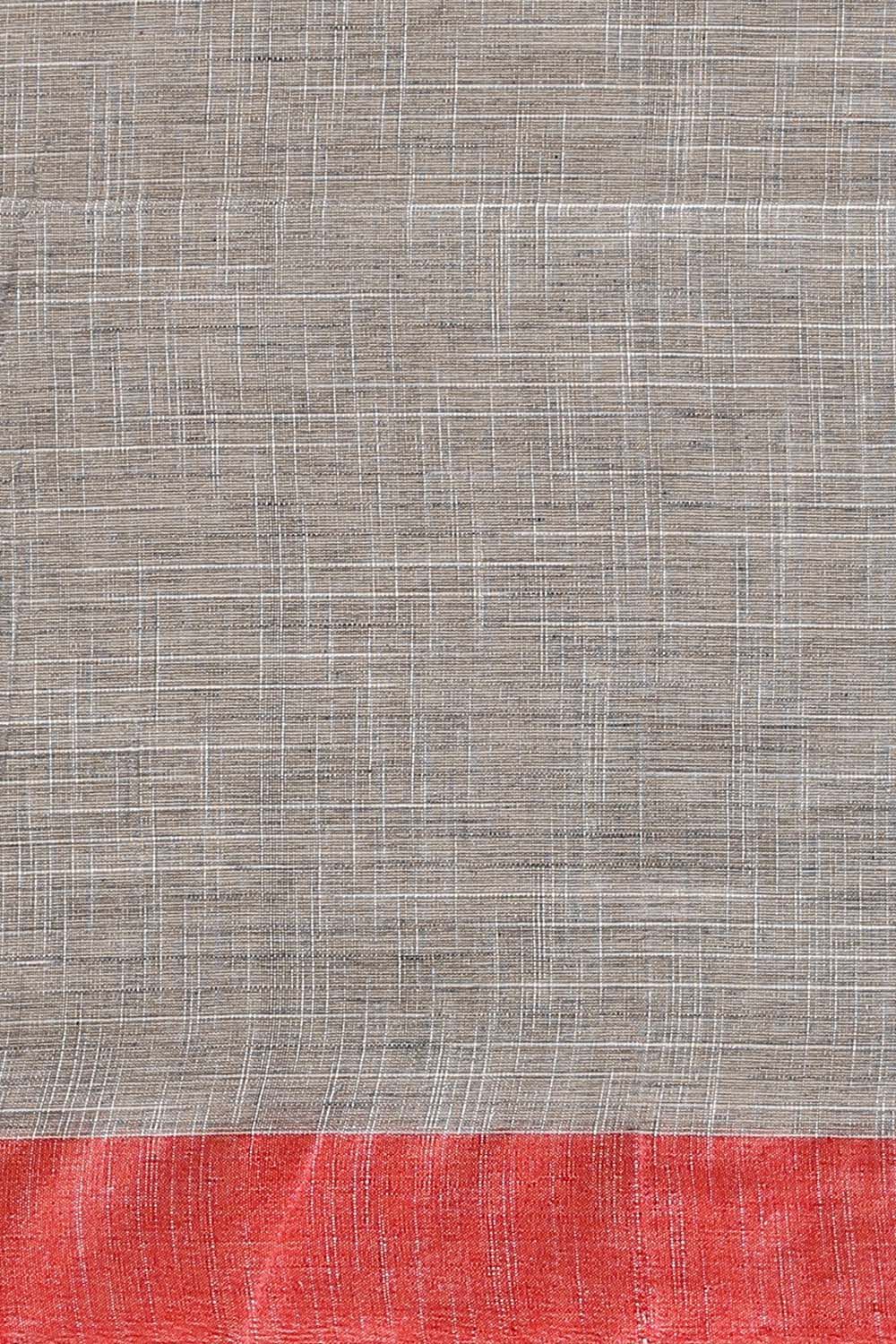 Grey Pure Cotton Bengal Saree image number null