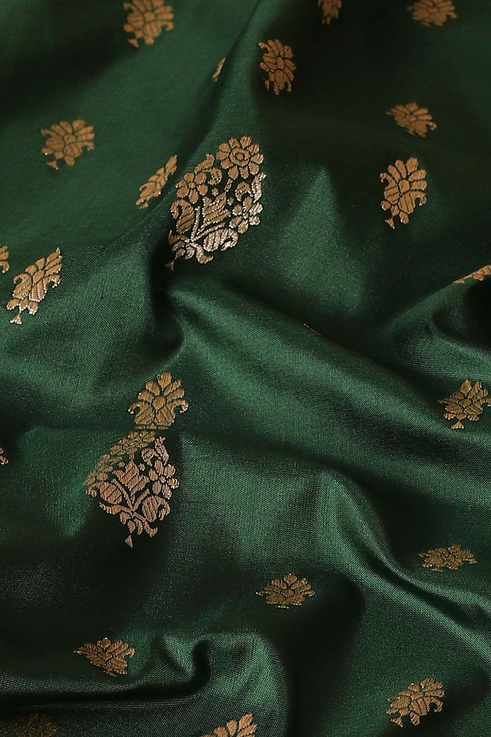 Dark Green Pure Silk Banarasi Saree image number null