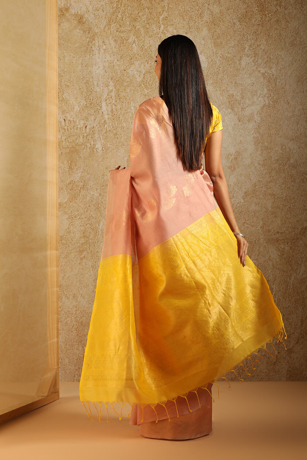Pink South Pure Silk Cotton Woven Saree image number null