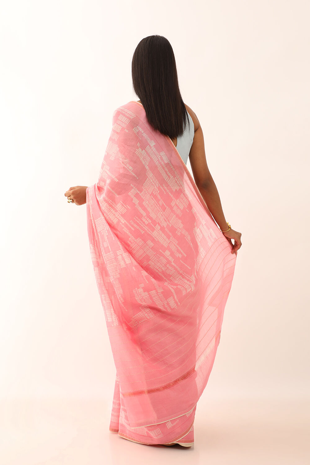 Pink Pure Silk Cotton Bagru Printed Saree image number null