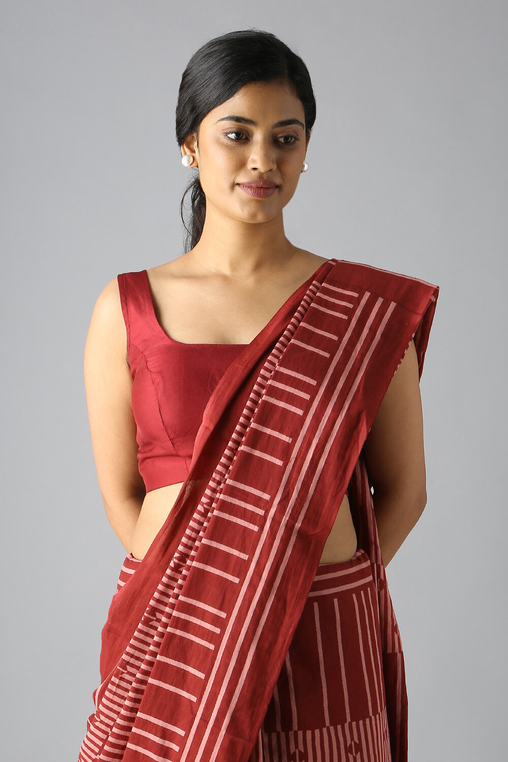 Pink Pure Cotton Printed Saree image number null