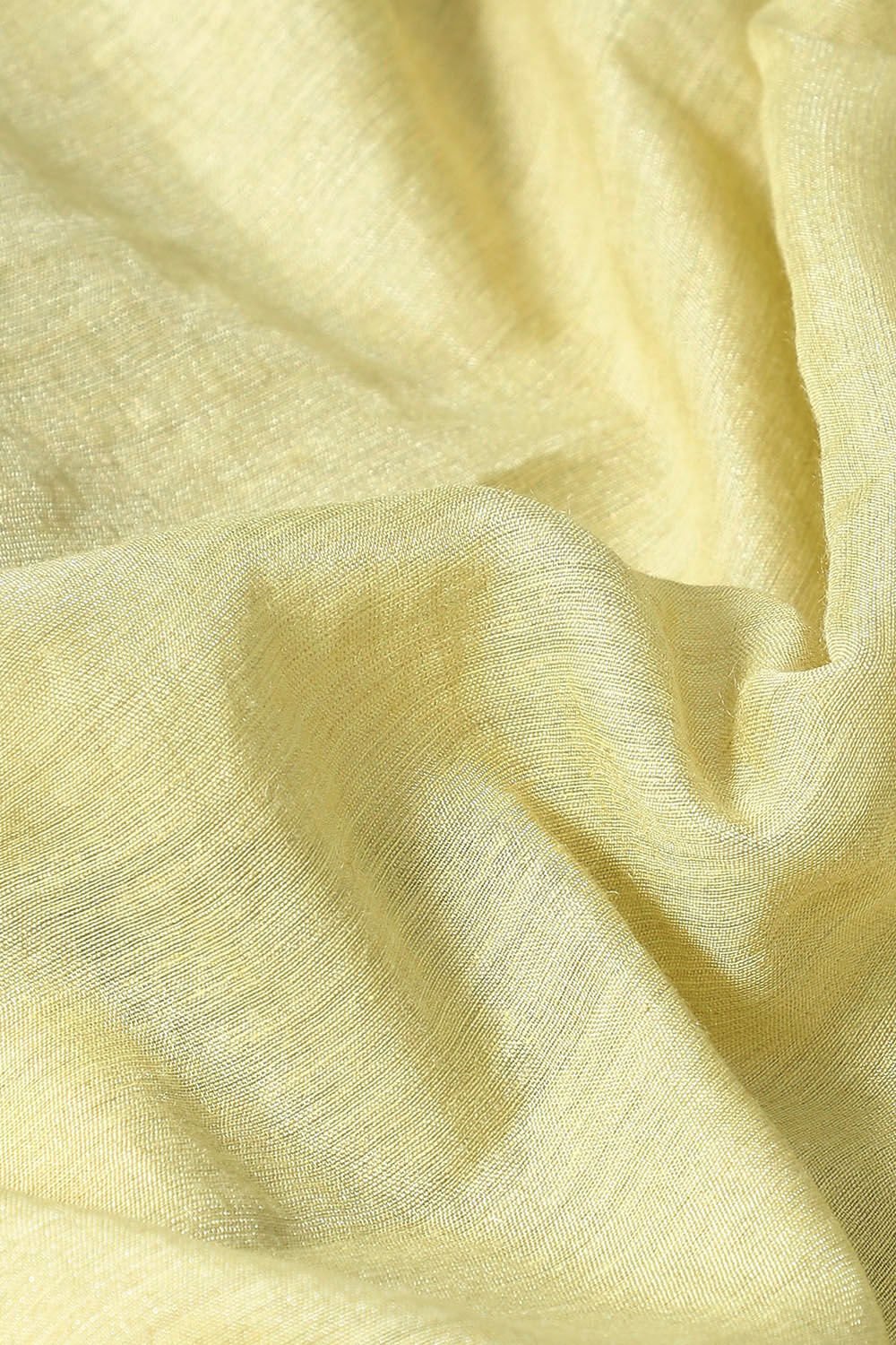 Yellow Pure Tussar Silk Bhagalpuri Saree image number null