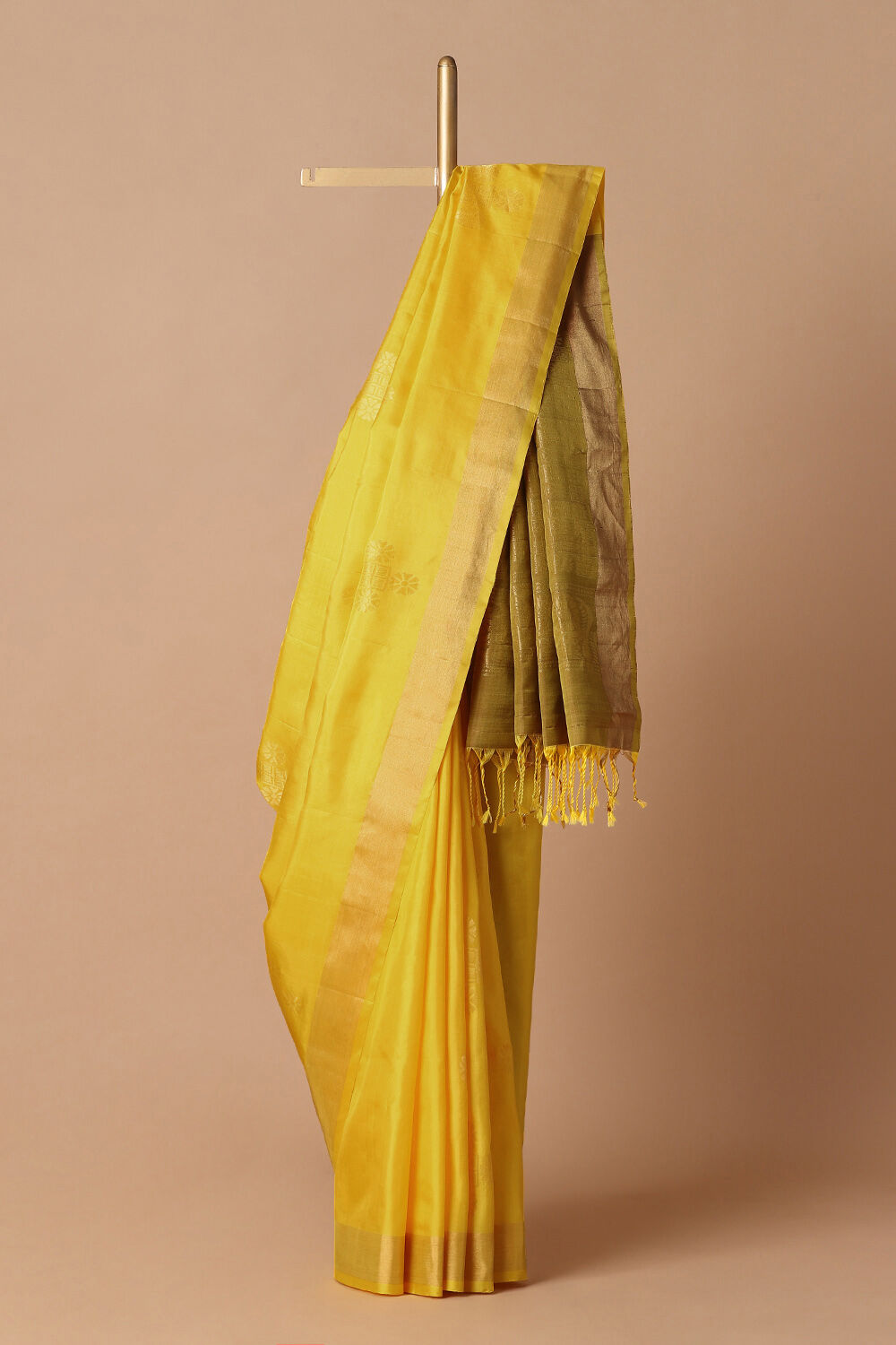 Yellow Pure Silk South Saree image number null